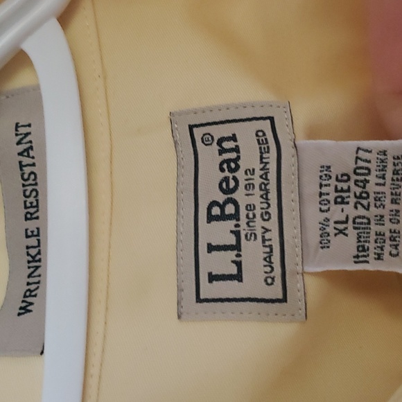 LL Bean Size XL Yellow Button Down Shirt - Picture 2 of 4
